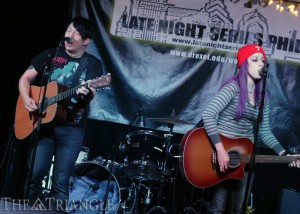 Musical duo John & Brittany consists of friends John Faye and Brittany Rotondo. The band funded their new rcord “Start Sinning” with the Kickstarter campaign, raising $10,000. John  Brittany have been promoting their music throughout Philadelphia, including Drexel’s Late Night Series at Flux. 