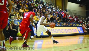 Senior guard Renee Johnson-Allen played 36 minutes in Drexel's 46-43 WNIT Championship win over The University of Utah April 6 at the DAC. Johnson-Allen recorded six points, three rebounds and a crucial steal with 30 seconds left.