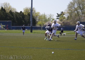 Freshman midfielder Hank Brown (pictured left) scored his fourth goal of the season in Drexel's 11-8 loss to Towson in the CAA semifinals.