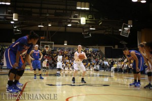 Sophomore shooting guard Meghan Creighton attempts a foul shot during Drexel’s 67-57 WNIT win over the University of Florida. Creighton will assume a bigger role on the team next season as one of only two returning starters.