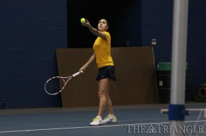 Marcela Rosales reached the finals of the Flight 1 singles draw at the Saint Joseph’s Invitational. Nicole Pivonka and Fiorella Coria took home the Flight 2 doubles title.