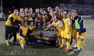 The Drexel men’s soccer team won its first-ever Colonial Athletic Association Championship title against The College of William & Mary Nov. 16. Drexel defender Jameson Detweiler scored the only goal of the game.