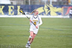 Junior Joelle Hartke scored two goals and added one assist in Drexel’s 9-5 victory over Saint Joseph’s University Feb. 23. The midfielder has four goals and three assists in three games so far this season; her seven points is tied for second-best on the team.