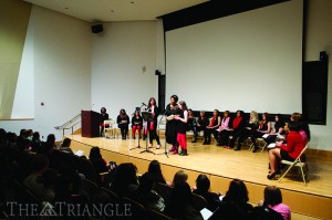 V-Day's award-winning play, "The Vagina Monologues," was put on by Drexel faculty, staff and students Feb. 28 and March 1. The proceeds from the performance were donated to Women Organized Against Rape and One Billion Rising for Justice. Photo courtesy of Jennifer Lam.