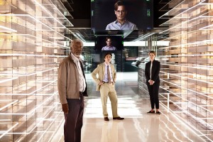 Peter Mountain MCT Campus Morgan Freeman (left), Cillian Murphy (center), Rebecca Hall (right) and Johnny Depp (top) star in Wally Pfister’s directorial debut “Transcendence.”