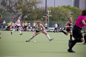 Senior Forward Rachel Sumfest winds up for a shot during the Dragons’ September 21 game against Temple University. The Dragons went on to win 1-0 in overtime. (Photo Courtesy - Ajon Brodi)