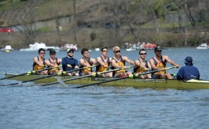 The men’s first varsity eight boat competes at the Head of the Charles Regatta on the Charles River in Boston, Massachusetts Oct. 19. The first varsity eight squad finished twenty-second out of thirty-six teams in their race. (Photo courtesy of DrexelDragons)