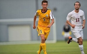 Erik Alexandersson dribbles down the field during the Dragons' Oct. 15 game against James Madison University. (Photo Courtesy - DrexelDragons.com)