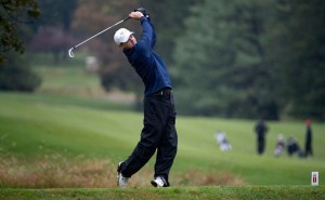 Senior Chris Crawford hits a shot during the Joseph H. Patterson Memorial Cup at the Chester Valley Golf Club Aug 6. Crawford shot a three-under-par in the event.  (Photo courtesy - Drexeldragons.com)