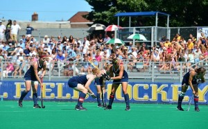 Photo courtesy Drexeldragons.com Players watch a face-off during the Dragons' Oct. 18 matchup against Temple University at Vidas Field.