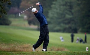 Photo courtesy Drexeldragons.com Senior Chris Crawford follows through on a shot. Crawford was awarded Colonial Athletic Association golfer of the week for his performance at the ODU/OBX.